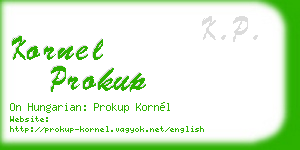 kornel prokup business card